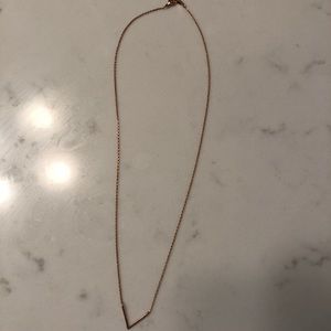 Rose gold small v necklace